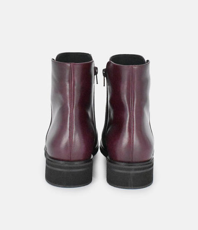 PieSanto Stylish Burgundy Leather Ankle Boots