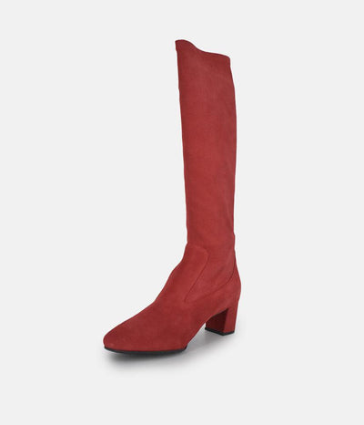 PieSanto Stunning Cherry Suede Long Boots