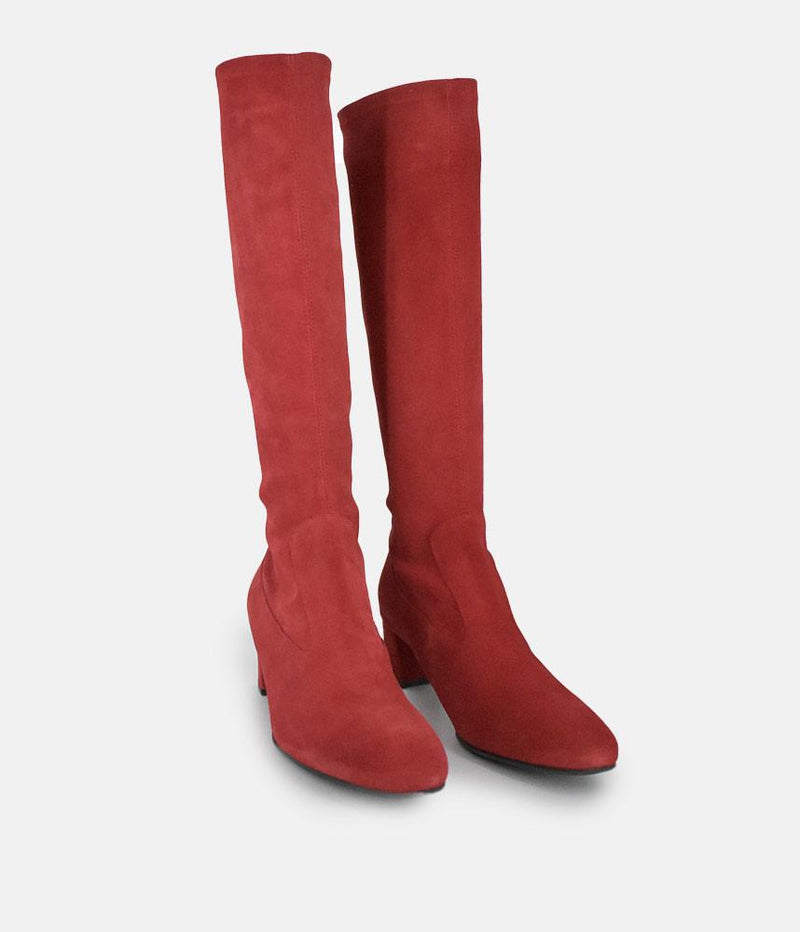 PieSanto Stunning Cherry Suede Long Boots