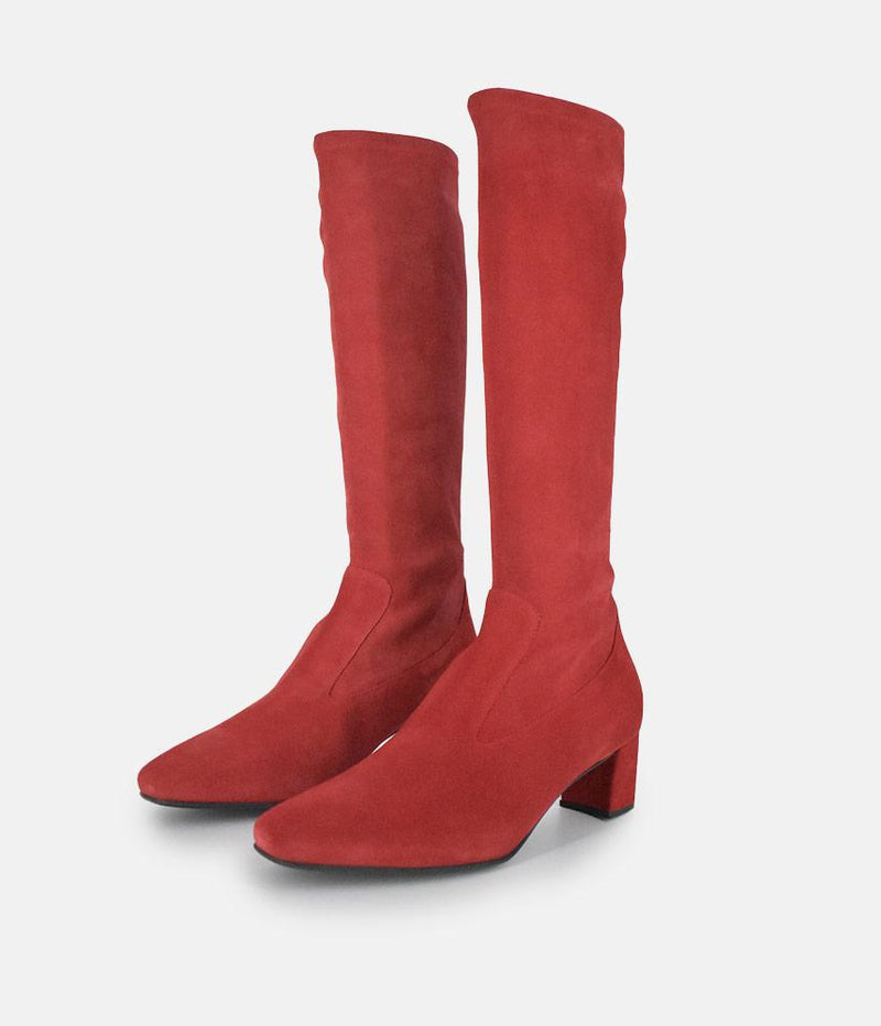 PieSanto Stunning Cherry Suede Long Boots