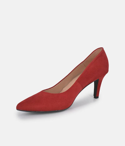 PieSanto Premium Cherry Red Suede Heels