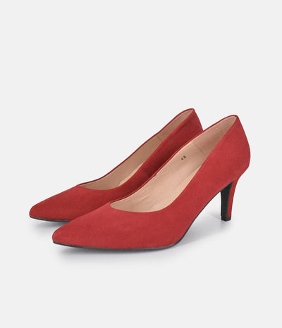 PieSanto Premium Cherry Red Suede Heels