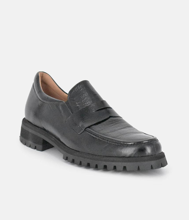 PieSanto Deluxe Black Leather Loafers