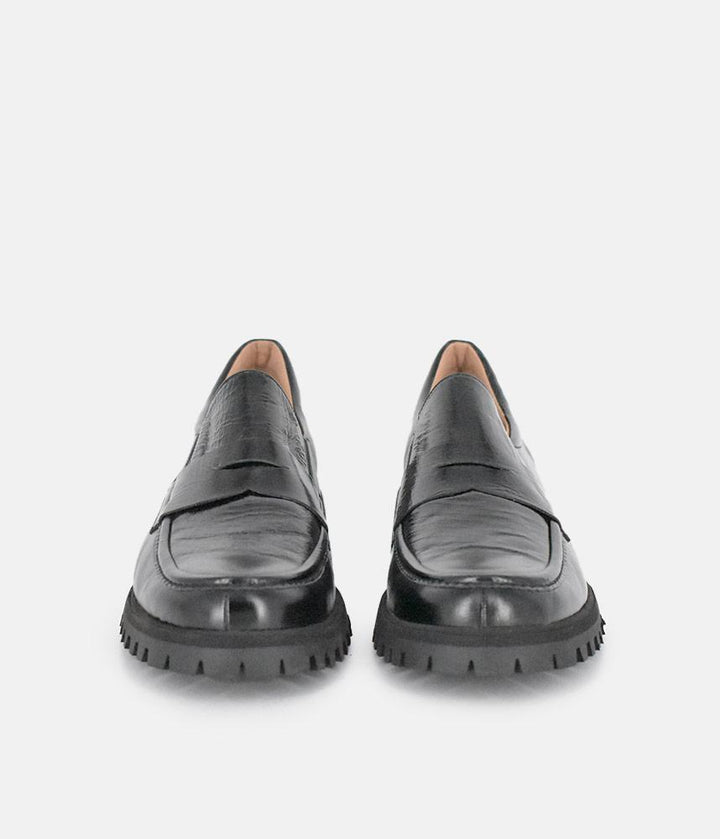 PieSanto Deluxe Black Leather Loafers