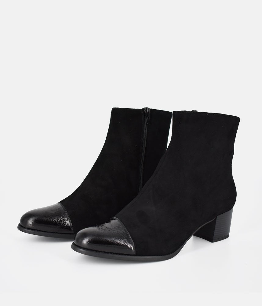 PieSanto Chic Black Suede Ankle Boots