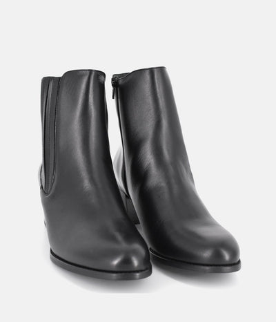 PieSanto Stylish Black Leather Ankle Boots