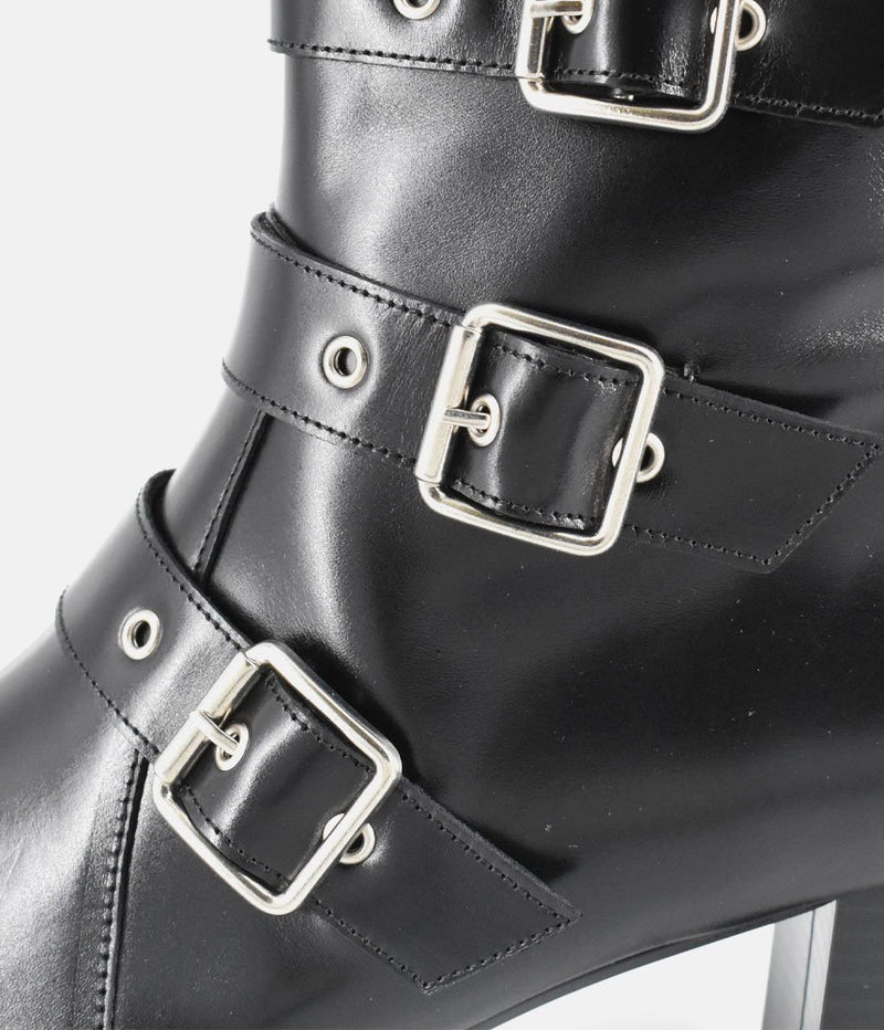 PieSanto Fabulous Black Buckle Ankle Boots