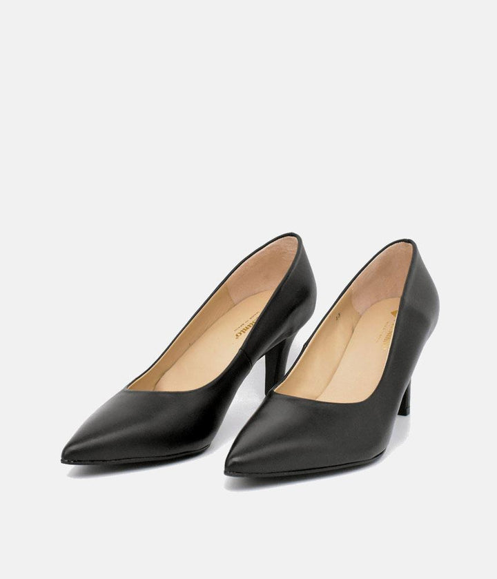 PieSanto Premium Black Leather Heels