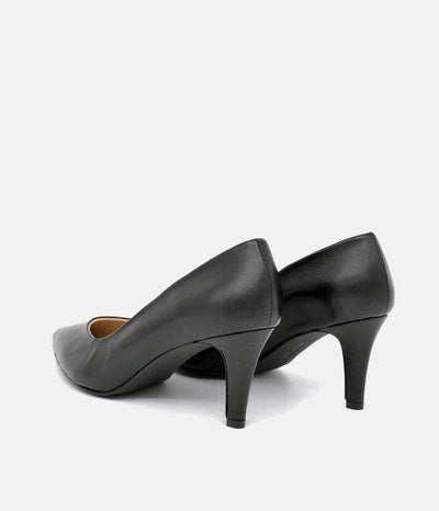 PieSanto Premium Black Leather Heels