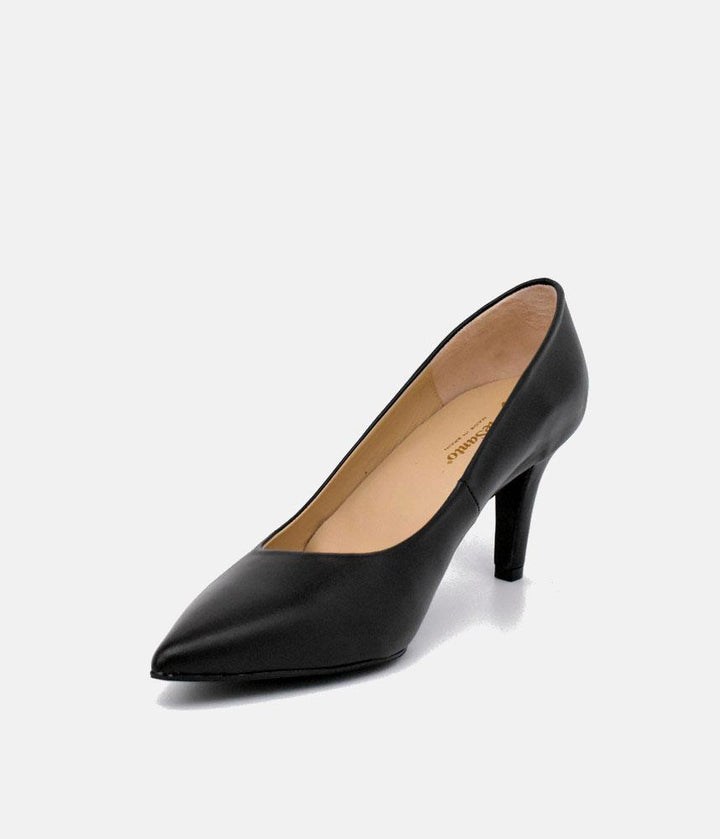 PieSanto Premium Black Leather Heels