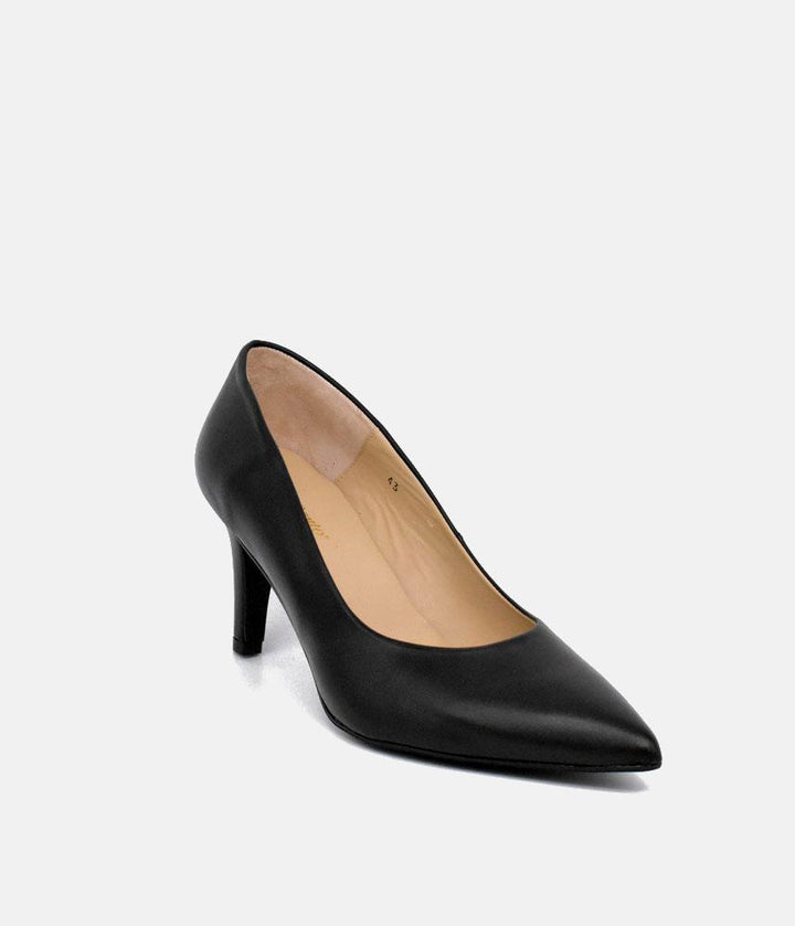 PieSanto Premium Black Leather Heels