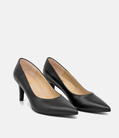 PieSanto Premium Black Leather Heels