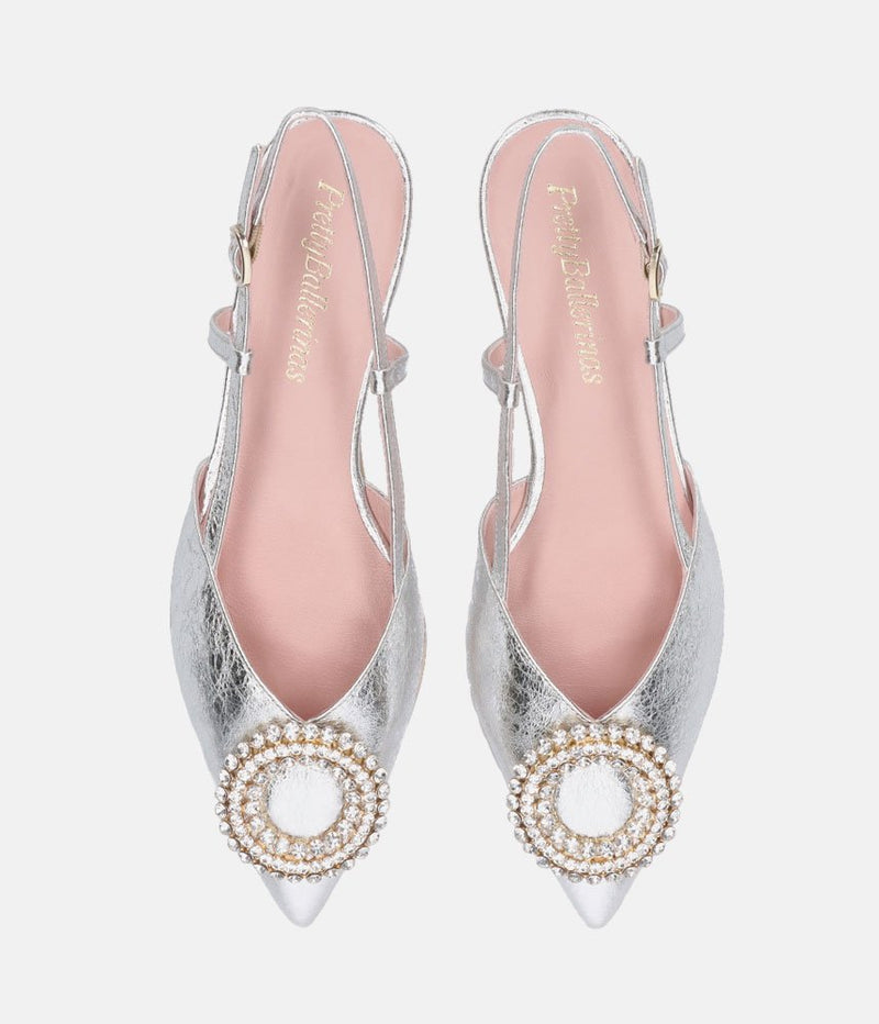 Pretty Ballerinas Fabulous Silver Slingbacks