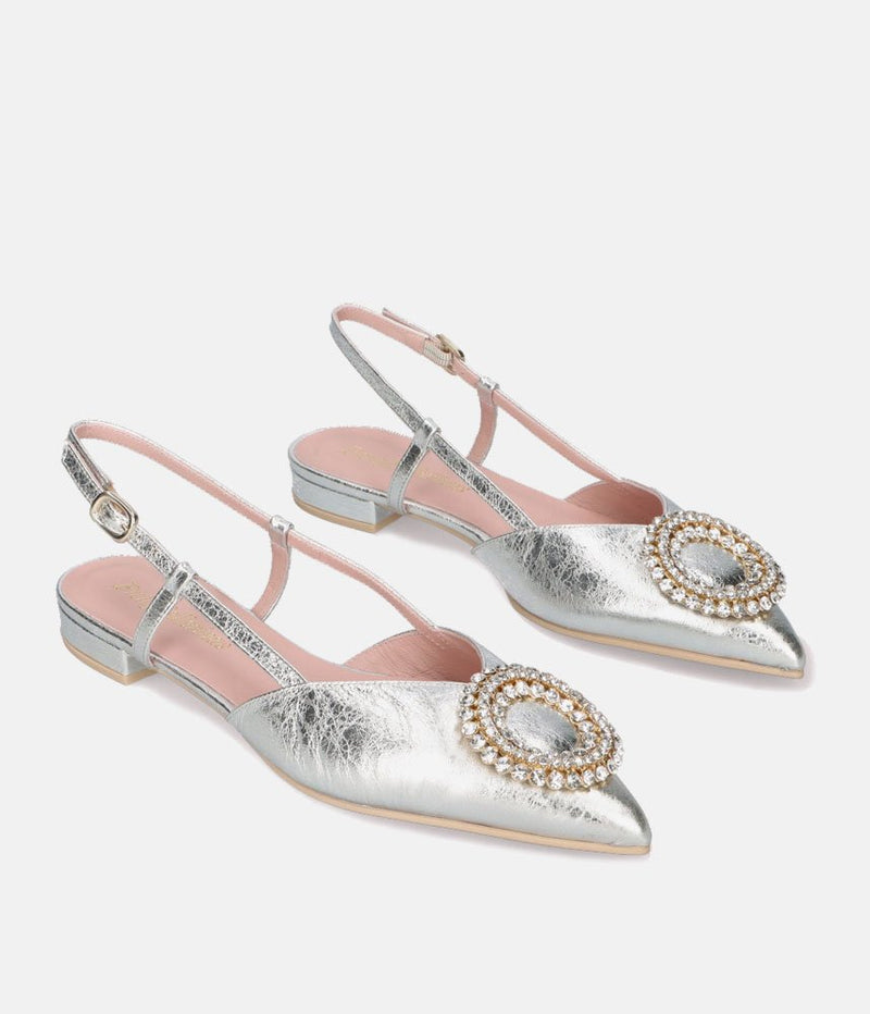 Pretty Ballerinas Fabulous Silver Slingbacks