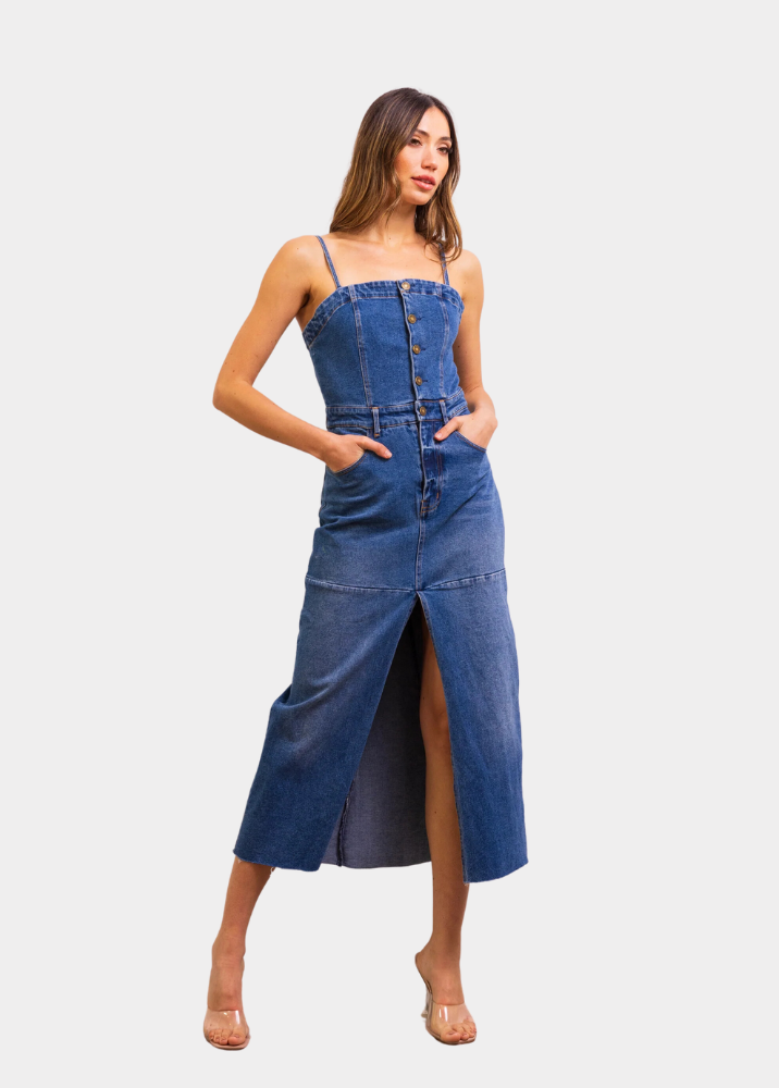 I Need You Denim Midi Dress