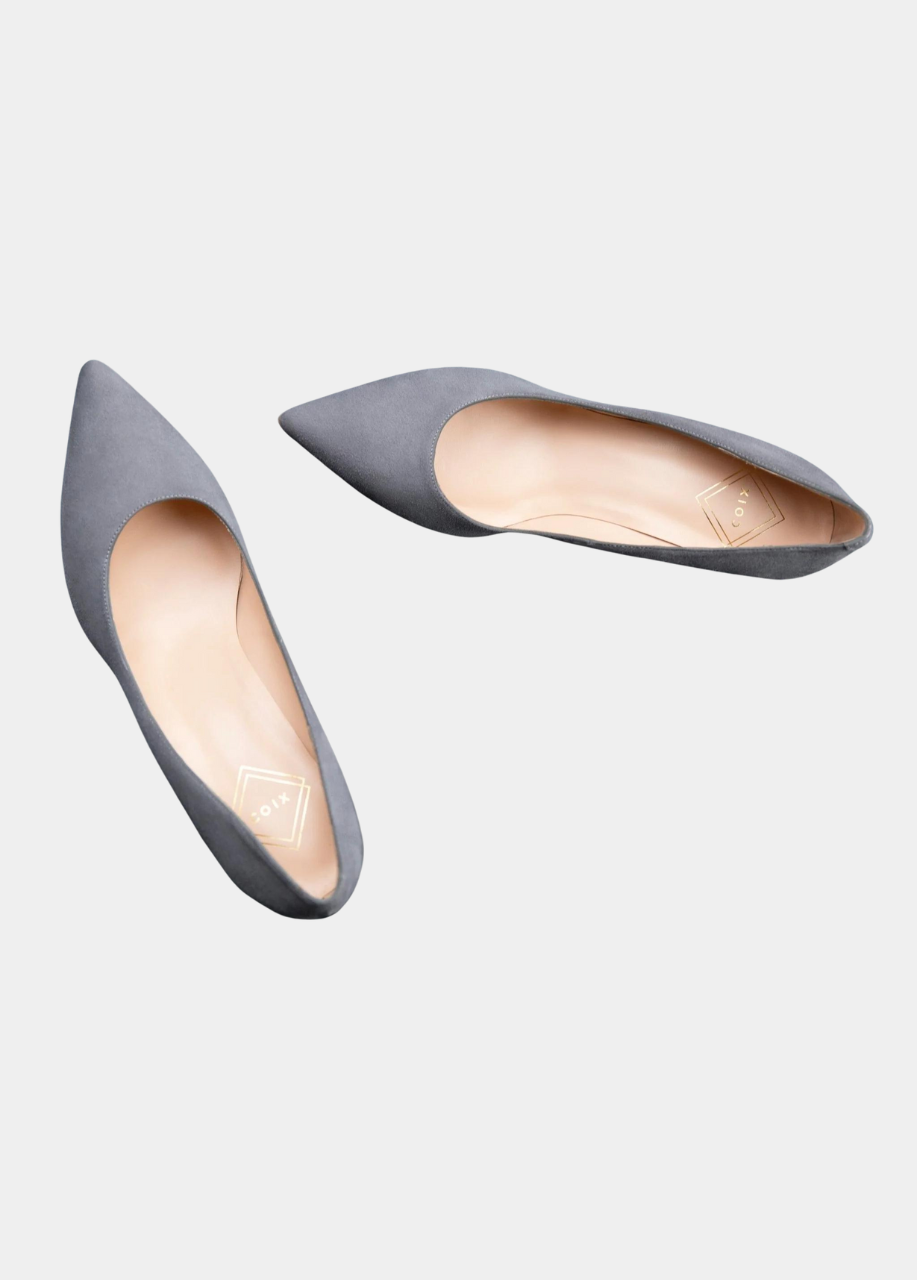 Marylebone Block Heel Pump — Steel