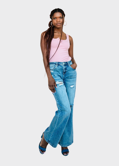 Tall Women's Flared Distressed Jeans Coming Soon Sizes 0-22 – WEXIST