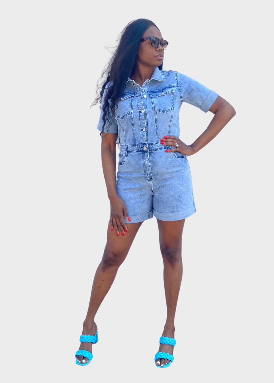 Tall Denim Romper