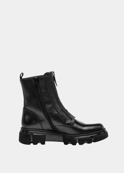 Gabor Funky Black Front Zip Ankle Boots