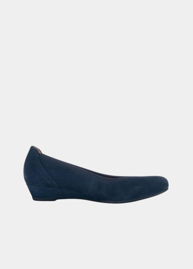 Gabor Plush Navy Suede Mini Wedges