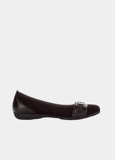 Gabor Stylish Black Leather/Suede Ballet Flats