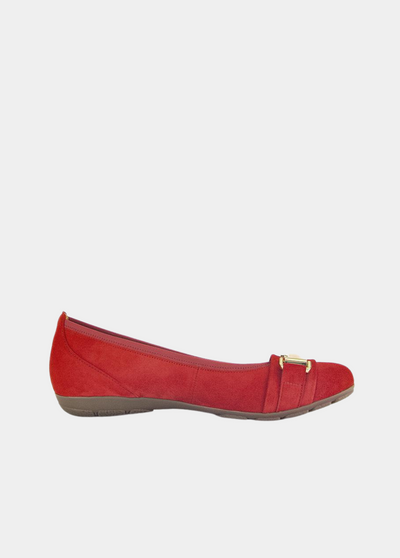 Gabor Stylish Red Suede Ballet Flats