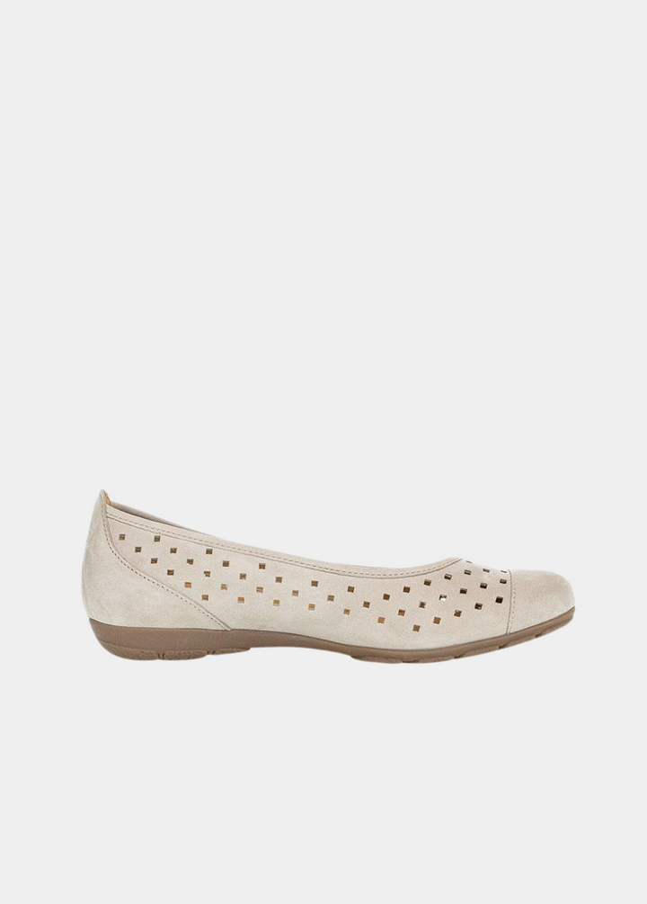 Gabor Versatile Beige Laser Cut Ballerina