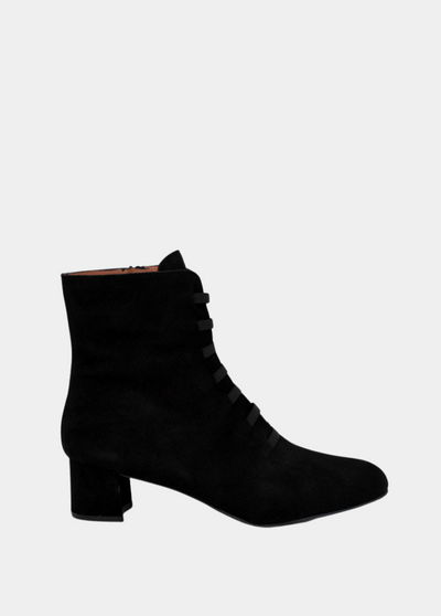 Gorgeous Black Suede Cinderella Ankle Boots