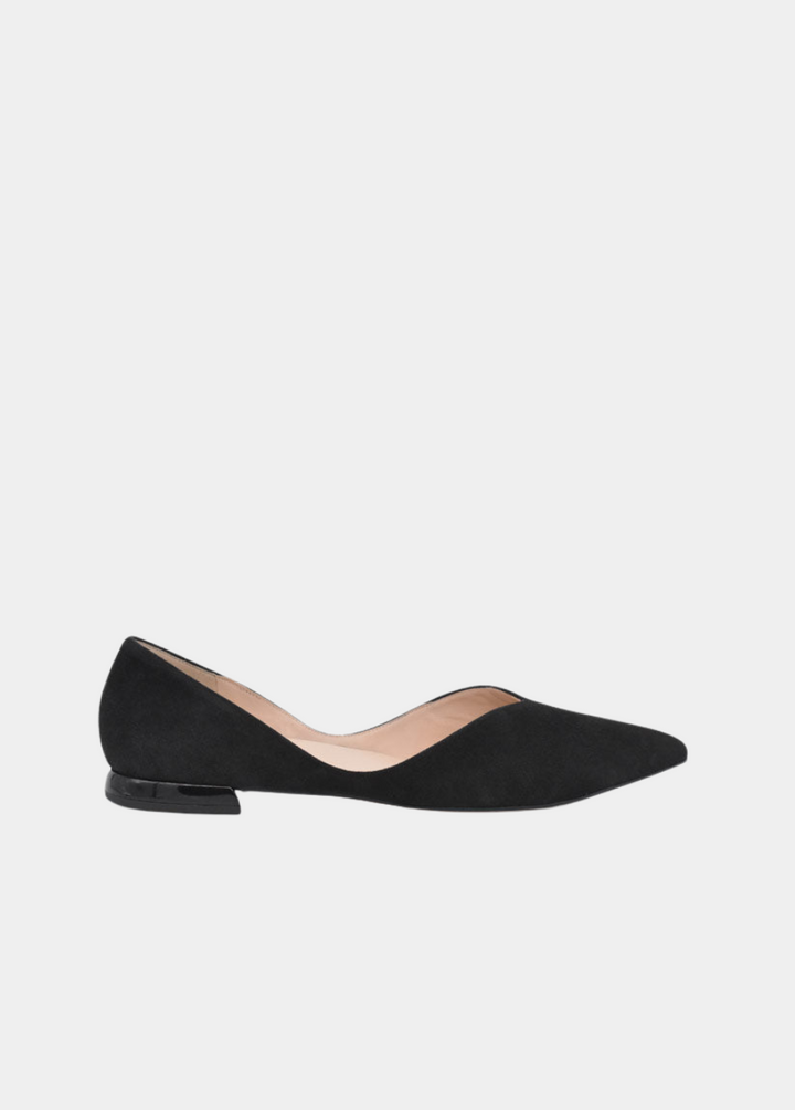 Hogl Chic Plush Black Suede Flats