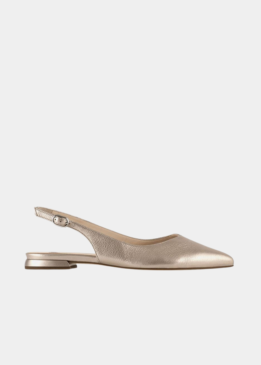 Hogl Stylish Gold Metallic Slingbacks