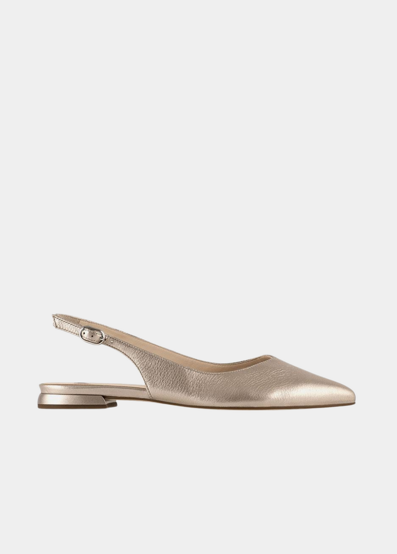 Hogl Stylish Gold Metallic Slingbacks