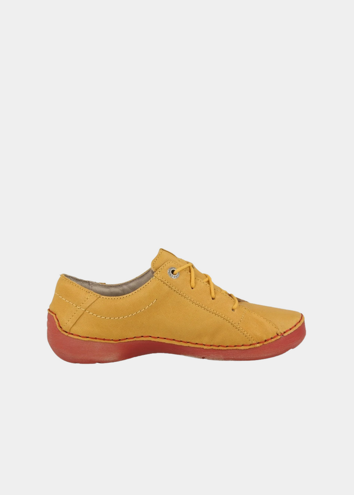 Josef Seibel Pretty Saffron Combi Leather Lace Up Shoe