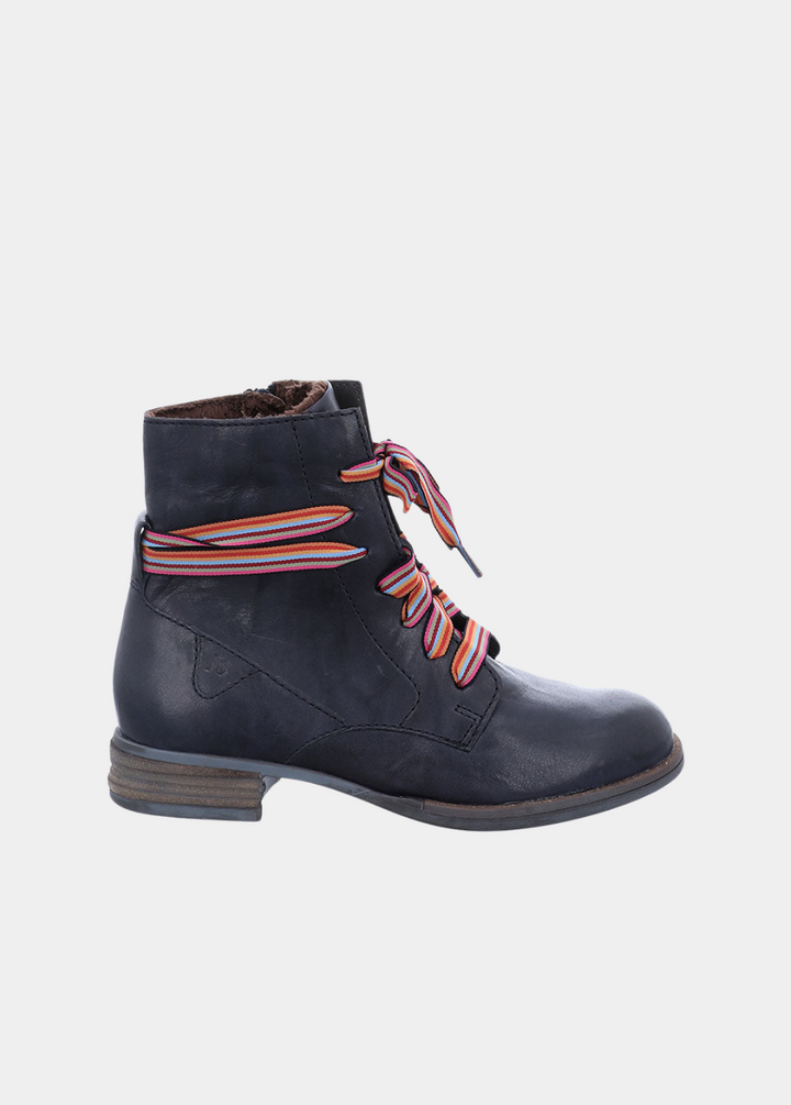 Josef Seibel Trendy Navy Lace Up Combat Boots