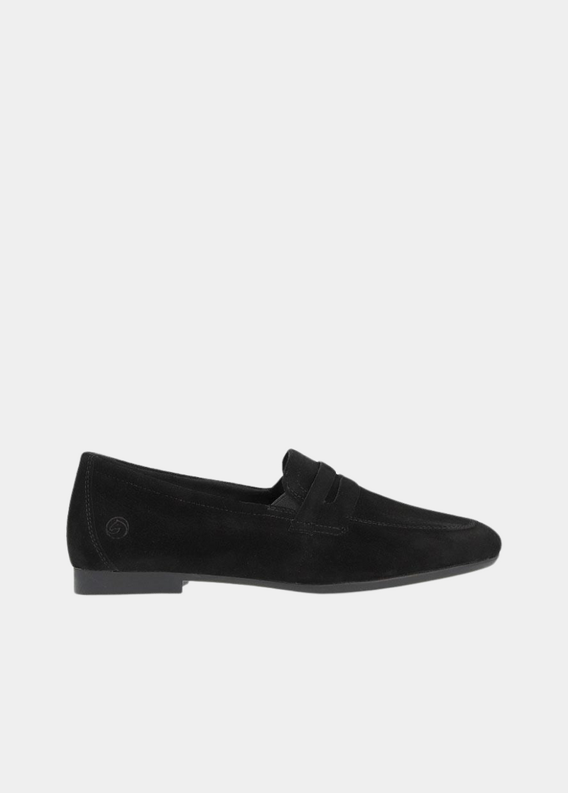 Remonte Chic Black Suede Slip On Shoe