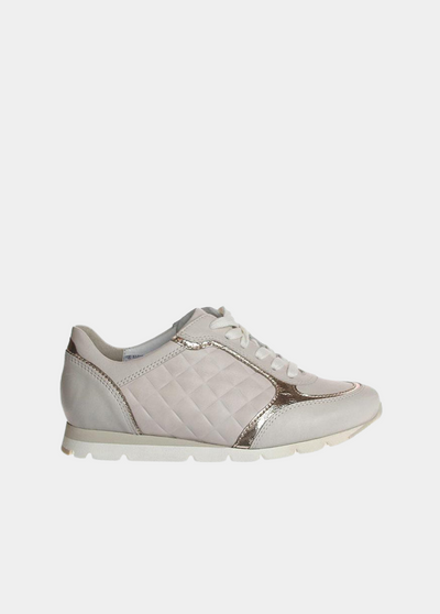 Semler Premium Cream and Gold Quilted Trainers