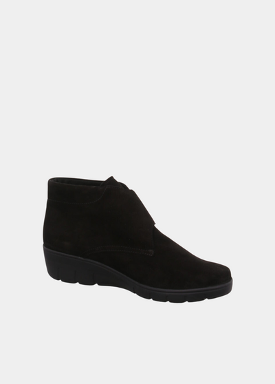 Semler Wide Fit Black Suede Ankle Boots