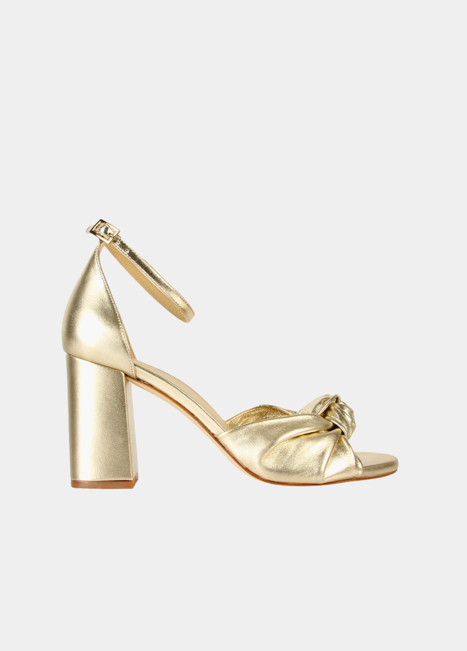 The Esther Heeled Sandal Champagne