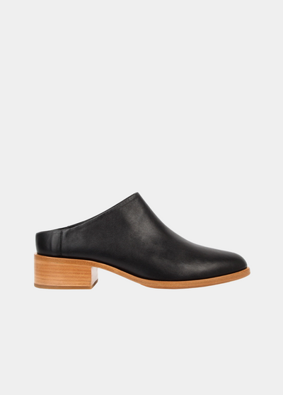 The Low Down Heeled Mule Black