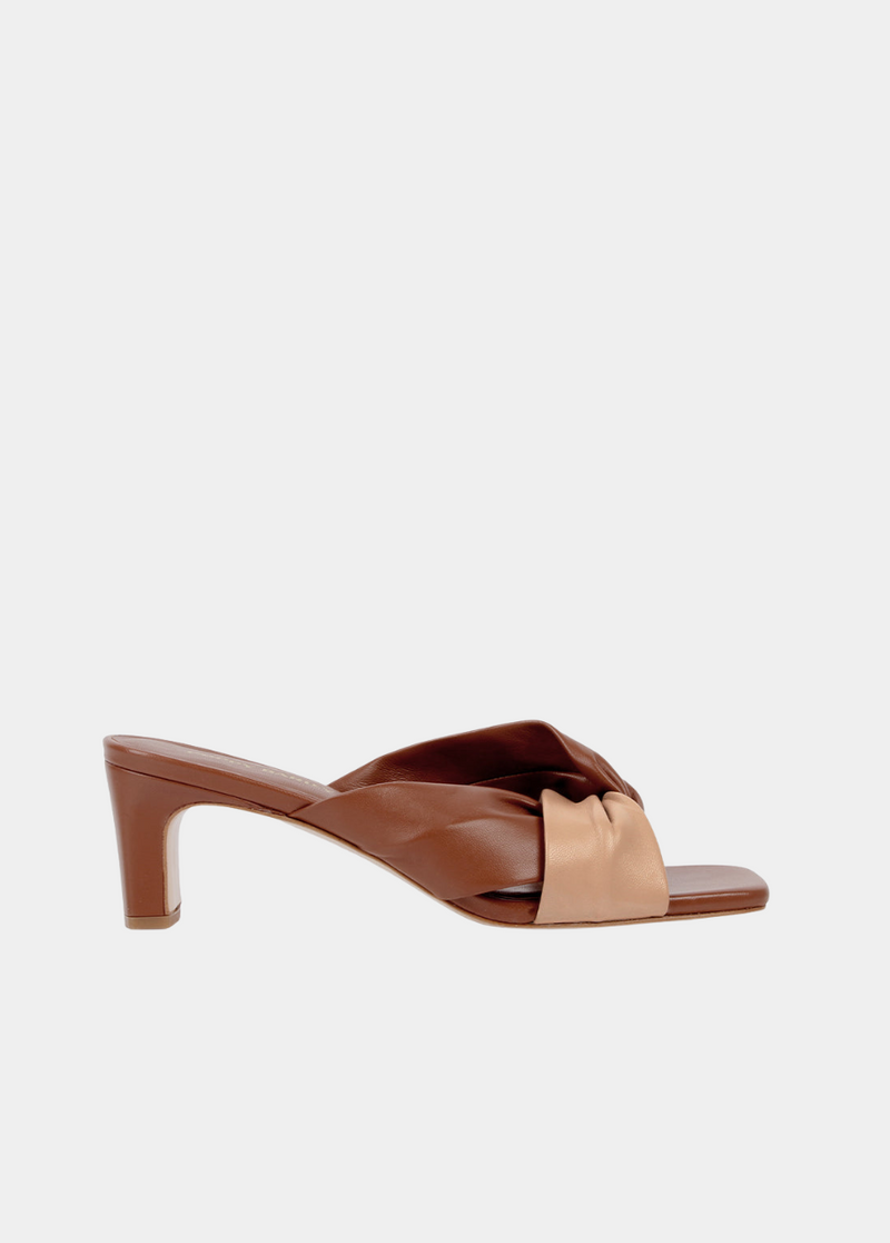 The Margot Heeled Sandal Pecan and Fauna