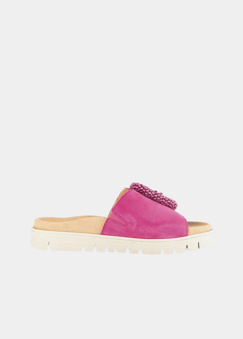 Gabor Stylish Pink Suede Mule Sandals