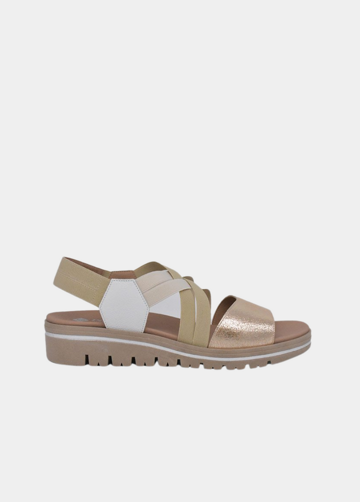 PieSanto Premium Beige Multi Wedge Sandals