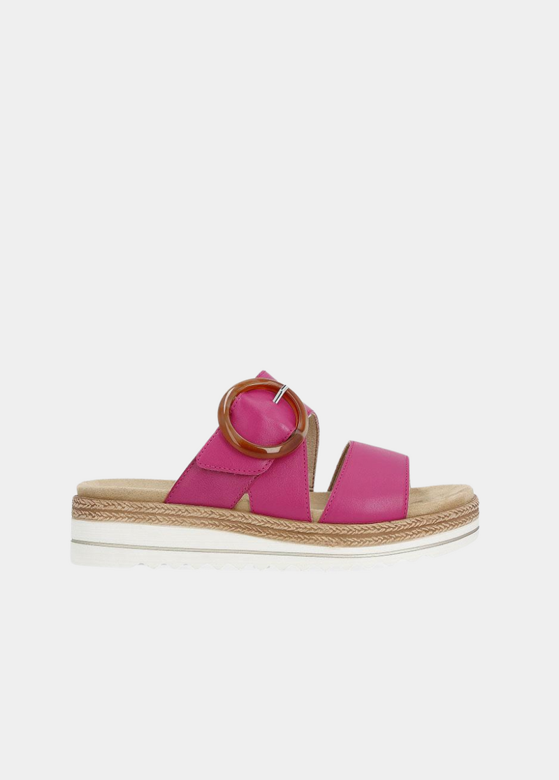 Remonte Fab Slip On Pink Leather Sandals