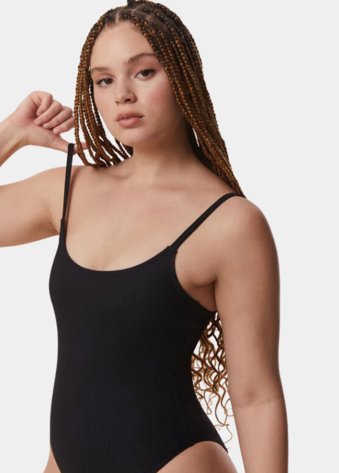 The Amalfi One Piece - Ribbed - Black - Long Torso