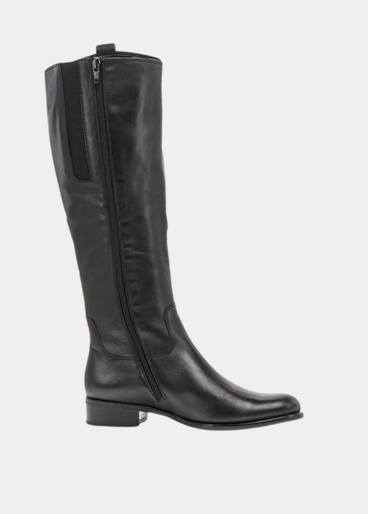 Gabor Stylish Slim Fit Long Black Leather Boots