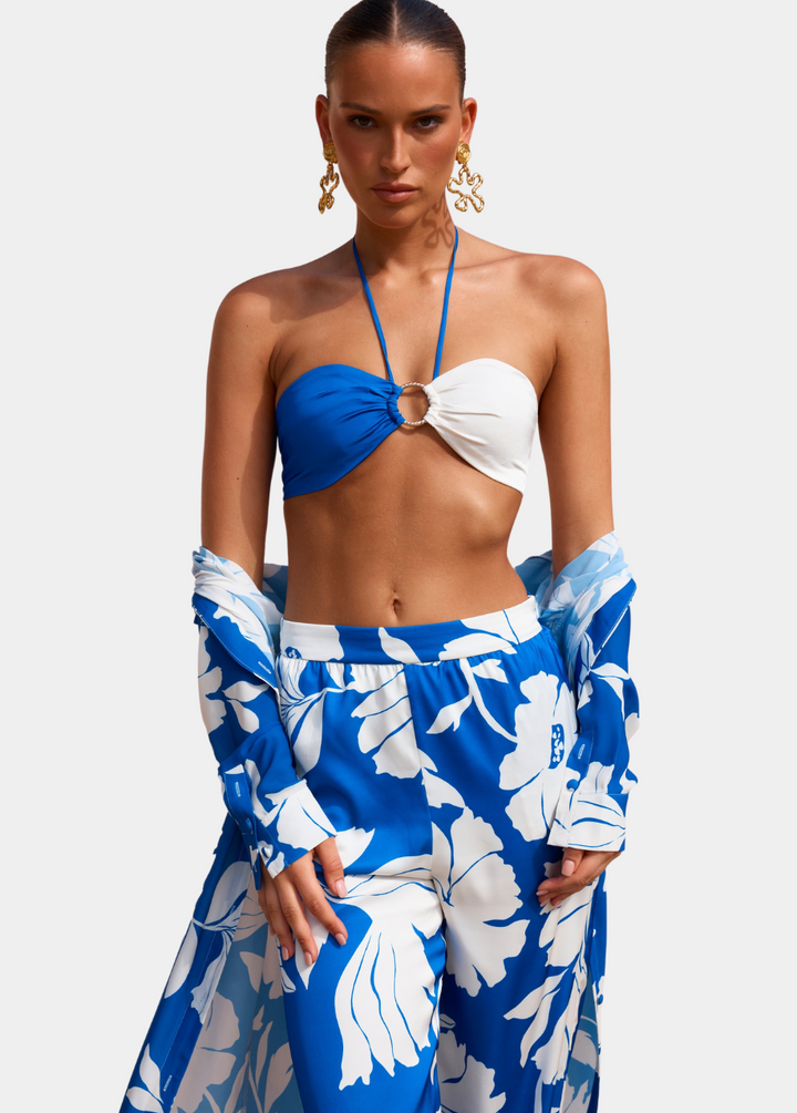 Height of Horizon Bandeau Top in Blue & White