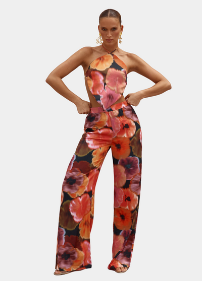 JoJo Pant in Orange Abstract Floral