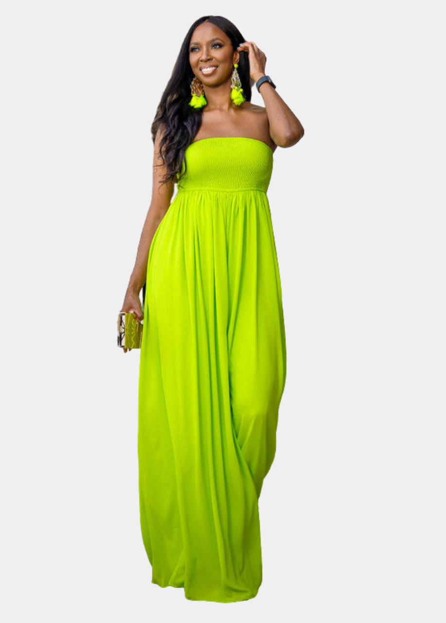 Venice Wide Leg Jumpsuit - Lime