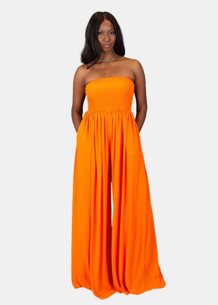 Venice Wide Leg Jumpsuit - Orange