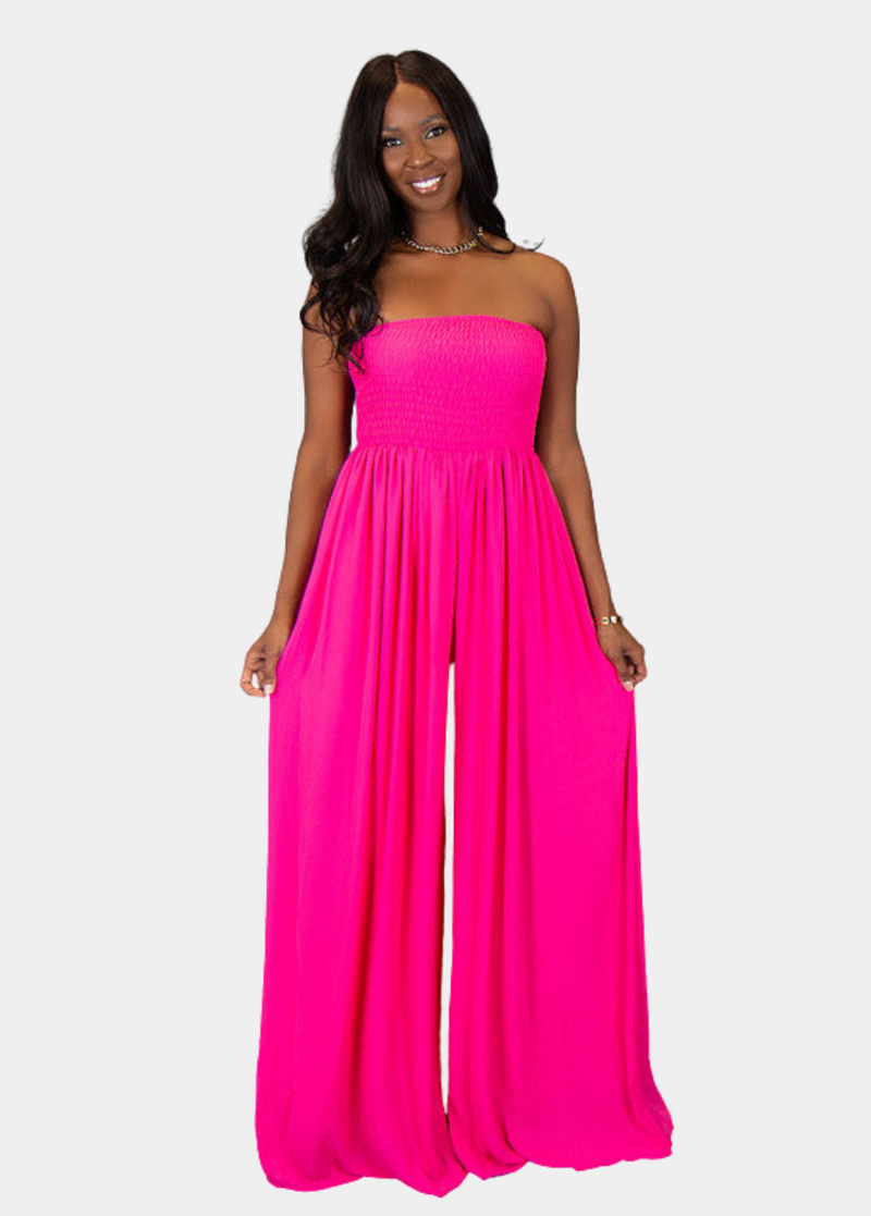 Venice Wide Leg Jumpsuit - Pink