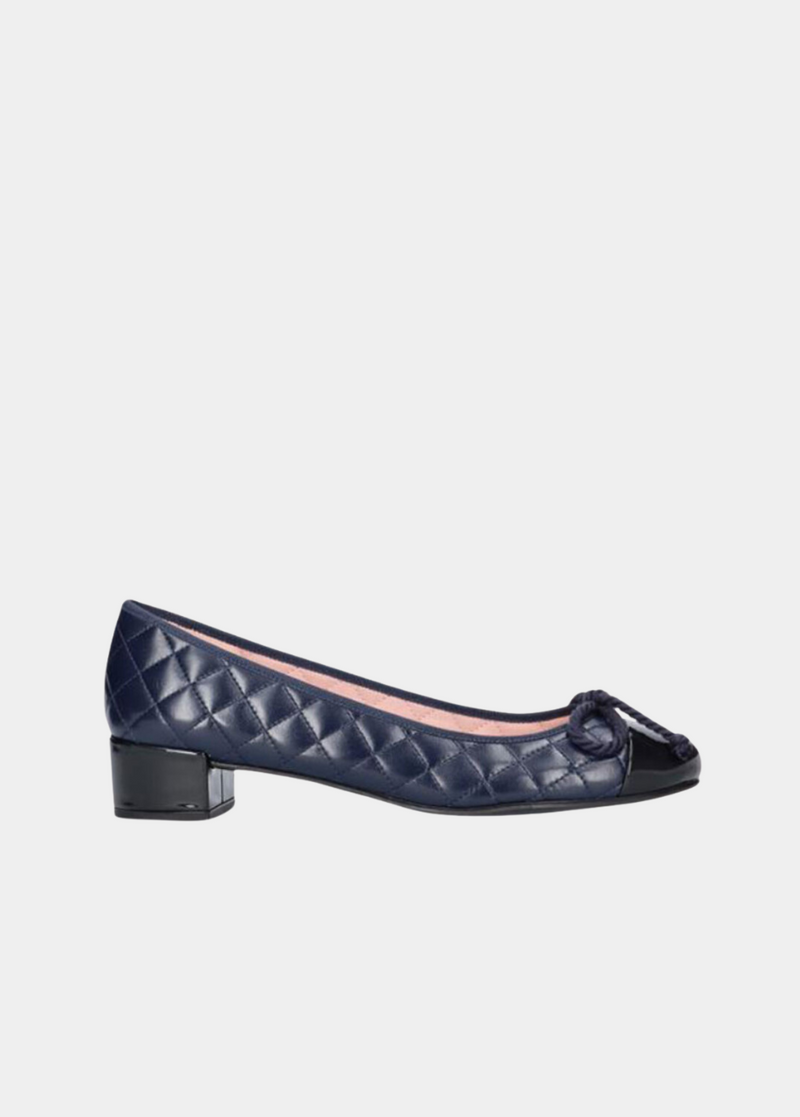 Pretty Ballerinas Chic Quilted Navy Mid Heels